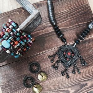 Vintage Bohemian Necklace & Bracelet Set